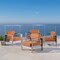 GDFStudio Edward Coral Outdoor Aluminum Club Chairs with Cushions (Set of 4)